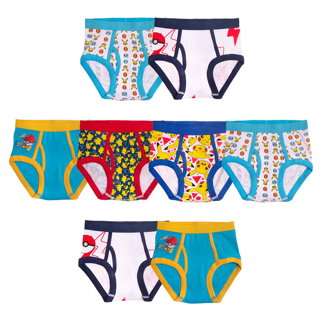 Pokemon Boys' Exclusive 8-Pack 100% Combed Cotton 