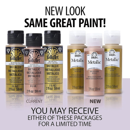 Plaid PE6301 Folk Art Multi-Surface Metallic Acrylic Paint, Platinum, 2 oz.