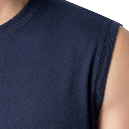 Camisetas sin mangas de algodón Eversoft para hombre de Fruit of the Loom, transpirables y que absorben la humedad con control de olores, tallas S-4x, camiseta interior, Muscle-2 unidades-Azul marino, XXXXL (paquete de 2)