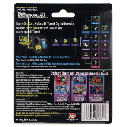 Bandai Namco 87801 VM Pack (Volvcanic Digimon Electronic Pet, Dim Card Park-Volcanic Beat & Blizzard Fang