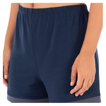 Fruit of the Loom Women's Sleeve Tee and Short 2 Piece Sleep Set, Midnight Blue, Large