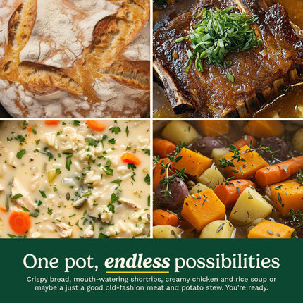 Olla holandesa de hierro fundido esmaltado Cuisinart, cacerola de 4,7 litros con tapa, asas cómodas, apta para estufa, horno y asador, roja (CI650-25CRC)