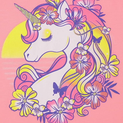 The Children's Place Girls' Unicorn Short Sleeve Graphic T-Shirts, Unicorn Sunset, Medium