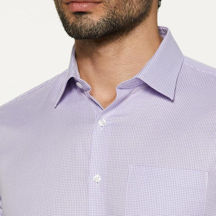 Van Heusen Men's Dress Shirt Fitted Poplin Solid, Lavender, 17" Neck 34"-35" Sleeve