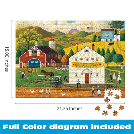 Buffalo Games – 500 Piece Charles Wysocki House Movers Jigsaw Puzzle Colorful Puzzle for Adults – Precision-Cut Pieces, Beautiful Artwork, and Hours of Relaxing Fun