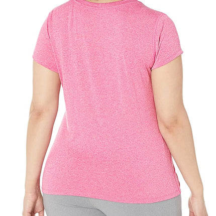 Hanes womensO9032Sport Women's Heathered Performance V-Neck Tee Short Sleeves Shirt - Pink - X-Large