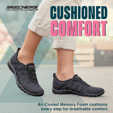 Skechers Women's Breathe Easy-Infi Knity Sneaker, Black, 8