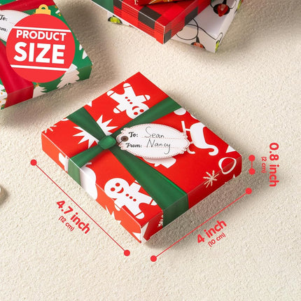 JOYIN 6PCS Gift Card Box, Gift Card Holder Unique for Holiday Birthday Presents Wrap, 4.7” x 4” x 0.8” Christmas Cash Money Card Box Holders, Xmas Party Favor Gifts Wrapping Boxes