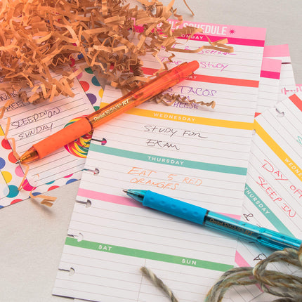 Stylo-bille rétractable RSVP RT COLORS, trait moyen, corps rouge, encre rouge, boîte de 12 (BK93CRB-B)