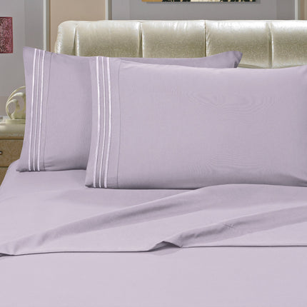 Elegant Comfort 4 Piece 1500 Thread Count Luxury Silky Soft Egyptian Quality Coziest Sheet Set, Queen, Lilac