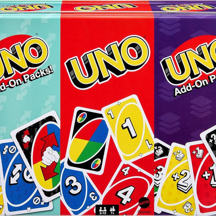 ​Mattel Games UNO Card Game with 2 Add On Packs wi