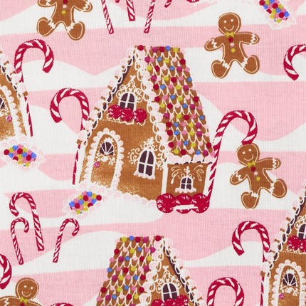 Pijamas navideños a juego The Children's Place Family, ajuste ceñido 100% algodón, para adultos, niños grandes, niños pequeños, bebés, pan de jengibre rosa, talla 5T