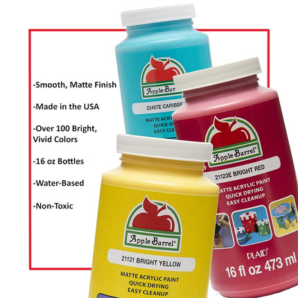 Apple Barrel Acrylic Paint in Assorted Colors (16 Ounce), 21143 Bright Blue