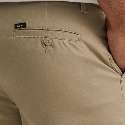 Lee Men's Big & Tall Extreme Motion Flat Front Short, Kansas City Khaki, 30