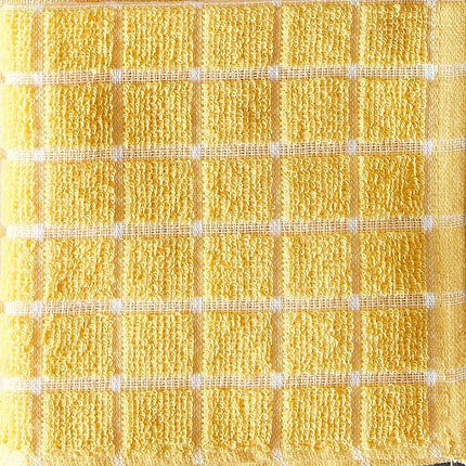 DII 100 % algodón, lavable a máquina, ultraabsorbente, paños de cocina de felpa de 30 x 30 cm para uso diario, diseño de cuadrícula, juego de 6, amarillo