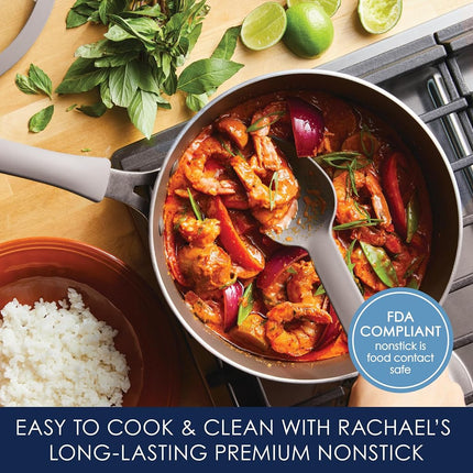 Rachael Ray Cook + Create Nonstick Sauté Pan with Lid, 3 Quart, Gray