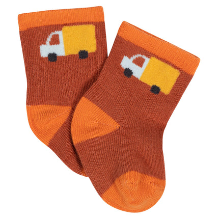 Gerber Unisex Baby 8-Pair Wiggle-Proof Sock, Transportation Zone, 3-6 Months