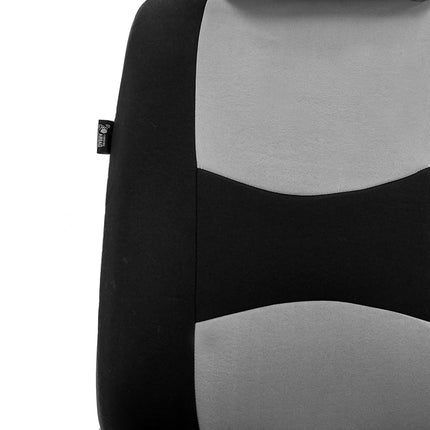 Funda de asiento de tela FH GROUP para asientos delanteros de cubo, funda de asiento de 1 pieza, ajuste universal, compatible con airbag, fundas de asiento para SUV, furgoneta, gris