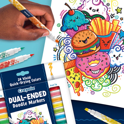 Crayola Dual Chisel Tip & Brush Markers, Art Markers, Gifts for Teens, 12ct