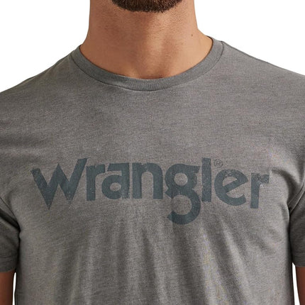 Wrangler Men's Western Crew Neck Short Sleeve Tee Shirt, Graphite Heather, Medium