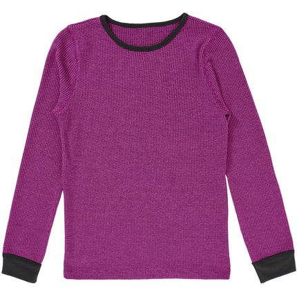 Fruit of the Loom Girls Premium Thermal Waffle Underwear Set, Black/Fuchsia Cross Dye, 4-5