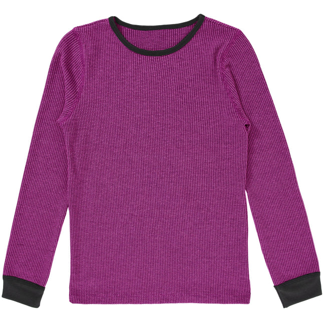 Fruit of the Loom Girls Premium Thermal Waffle Underwear Set, Black/Fuchsia Cross Dye, 4-5