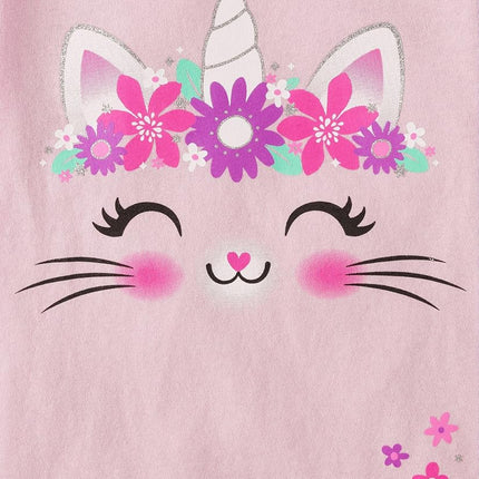 The Children's Place T-shirts à manches courtes à motifs assortis pour bébés filles et tout-petits, paquets multiples, tortue/dinosaure/le soleil à papa, 4T
