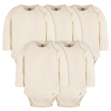 Gerber Unisex Baby Long Sleeve Solid Onesies Multi
