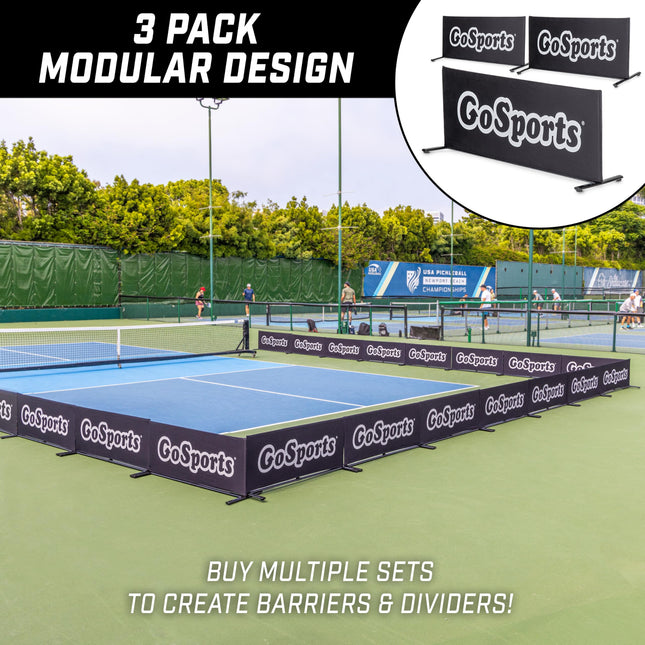 GoSports Barrera de Pelotas de Pickleball (Paquete de 3) - Separadores de Cancha para Canchas de Pickleball
