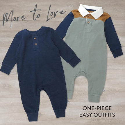 Ensembles combi-short HonestBaby, combinaison une pièce en coton biologique, bleu marine, prématuré