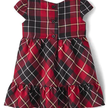 The Children's Place Baby-Girls and Newborn Holiday Dress, Red Plaid, 3-6 Months