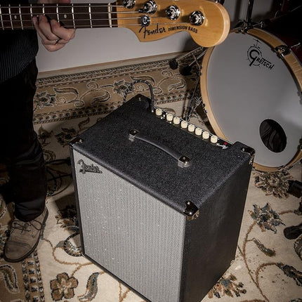 Fender Rumble 500 V3 Bass Amp for Bass Guitar, 500 Watts, with 2-Year Warranty 2x10 Inch Eminence Speakers with Compression Horn, Overdrive Circuit, Tone Voicing, Effects Loop and Direct XLR Output