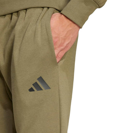 adidas Essentials Feel Cosy Fleece Men's Tracksuit Bottoms, Olive Strata/Black, S
