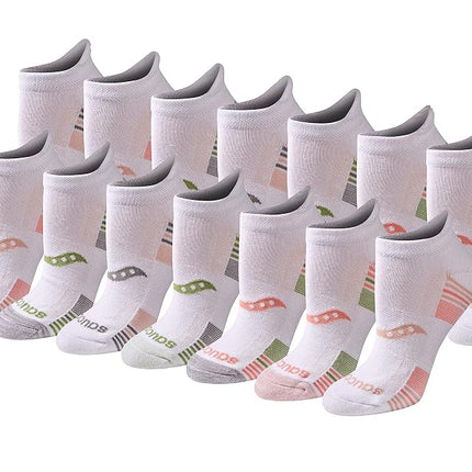 Saucony Women's Rundry Performance Heel Tab Athletic Socks, Available in S-l (8, 16, 24, Basic White (8 Pairs), M (Pack of 8)
