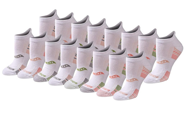 Saucony Women's Rundry Performance Heel Tab Athletic Socks, Available in S-l (8, 16, 24, Basic White (8 Pairs), M (Pack of 8)