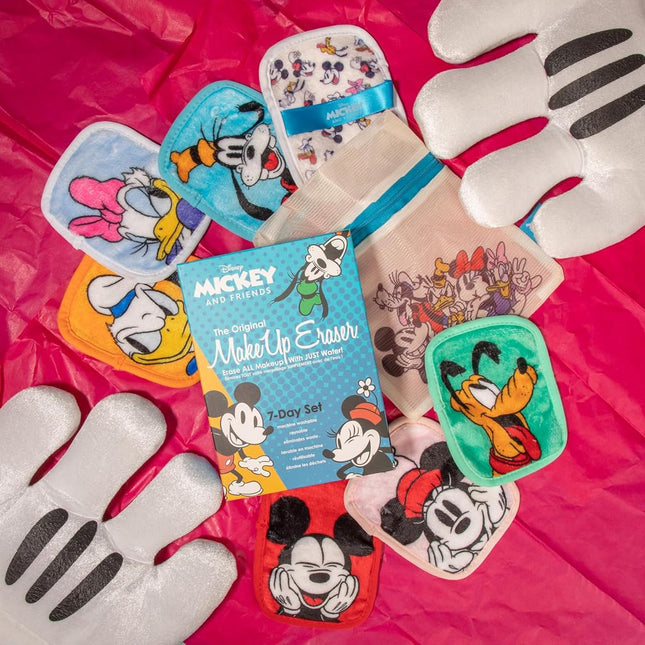 The Original Makeup Eraser, 7-Day Set, Erase All Makeup with Just Water, Including Waterproof Mascara, Eyeliner, Foundation, Lipstick, Sunscreen, and More! Mickey and Friends, 7ct.