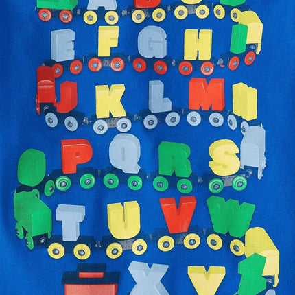 Lot de 2 t-shirts à manches longues avec motifs assortis pour bébés garçons et tout-petits The Children's Place, Motifs train ABC/Un avenir radieux, Taille 3T