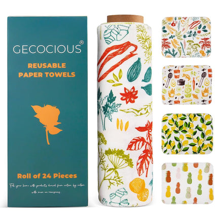 Gecocious Reusable Paper Towels, Washable, Roll of