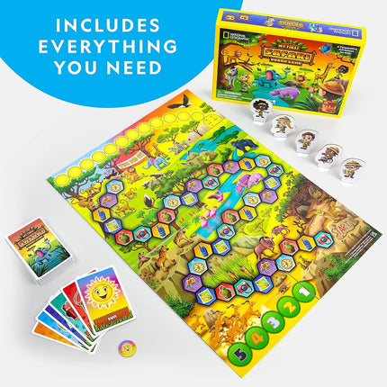 National Geographic My First Safari Board Game for Kids 4-6 - Family Board Game for Kids & Adults, Cooperative Fun Perfect for Family Game Night, Kids Board Games, Games for Family Night
