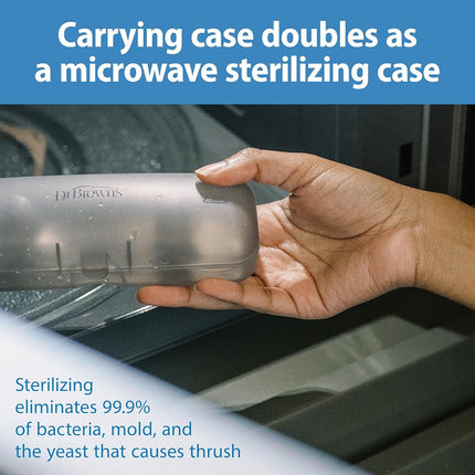 Dr. Brown's Butterfly Breastfeeding Nipple Shields for Protecting Sore, Flat or Inverted Nipples, Essential for Latching Difficulties with Microwave Sterilizer Carrying Case, 24mm