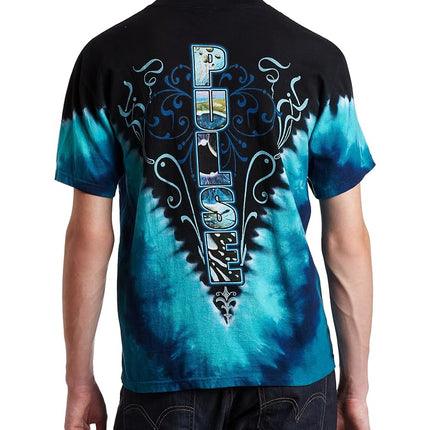 Liquid Blue Men's Pink Floyd Pulse V Tie Dye T-Shirt, Multi, S