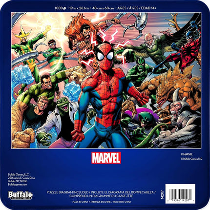 Buffalo Games - Marvel - Spider-Man Sinister War - 1000 Piece Jigsaw Puzzle for Adults - Collectible Tin Case - Finished Size is 26.6 x 19