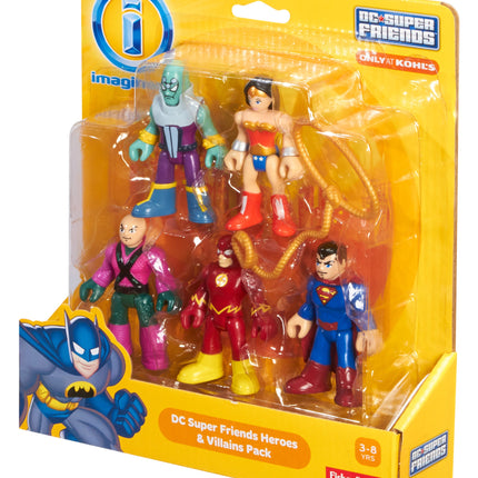 Imaginext BCV33 DC Super Friends Figuras de Acción Héroes y Villanos - Superman Flash Wonder Woman