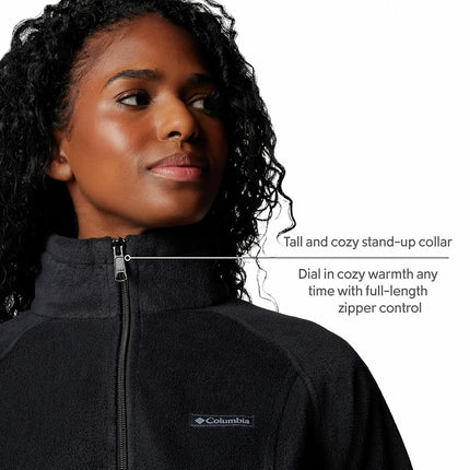 Columbia Women's Benton Springs Full Zip Fleece Jacket, Black, 3X