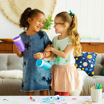 Munchkin® It's a Miracle! 360 Sippy Cup Gift Set, Includes 10oz Miracle® Cup and 14oz Miracle Fruit Infuser, Blue/Green