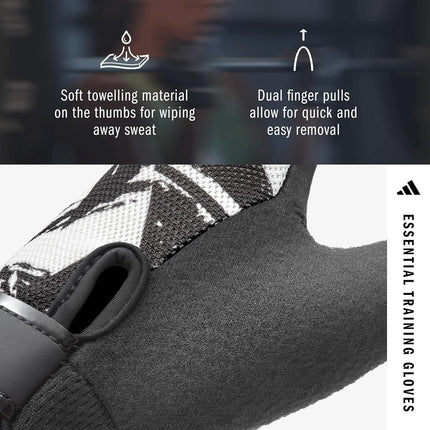 Adidas Essential Training Gloves - Moisture-Absorbing Aeroready Technology Coupled with an Extremely Comfortable, Durable Faux Suede Palm