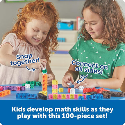 Learning Resources MathLink Cubes – Set of 100, Ages 5+, Counting Blocks for Early Maths Skills, Linking Cubes for Addition, Subtraction & Patterning