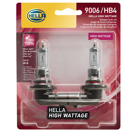 HELLA 9006 80W High Wattage Halogen Headlight Bulb