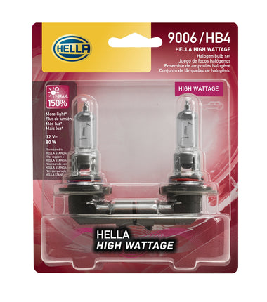 HELLA 9006 80W High Wattage Halogen Headlight Bulb