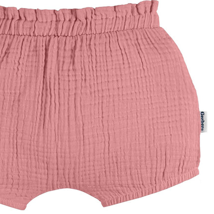 Gerber Baby-Girls 3-Pack Bubble Shorts, Black/Dot/Pink, 3-6 Months